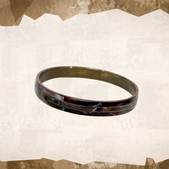 Iridescent Brown Shell Inlay Bracelet - Picture 3 of 4